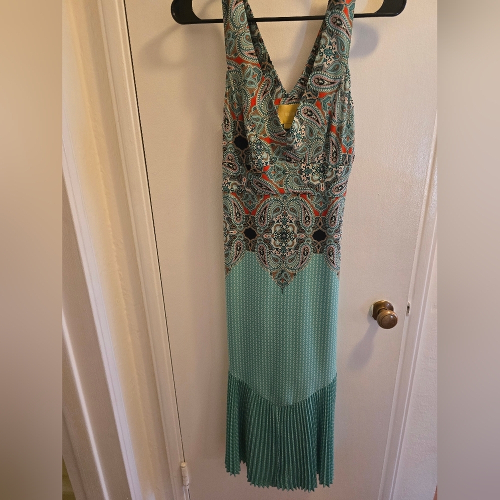 Anthropologie Maeve Canyon Creek Mint Paisley dress 2p NWOT - Picture 2 of 5